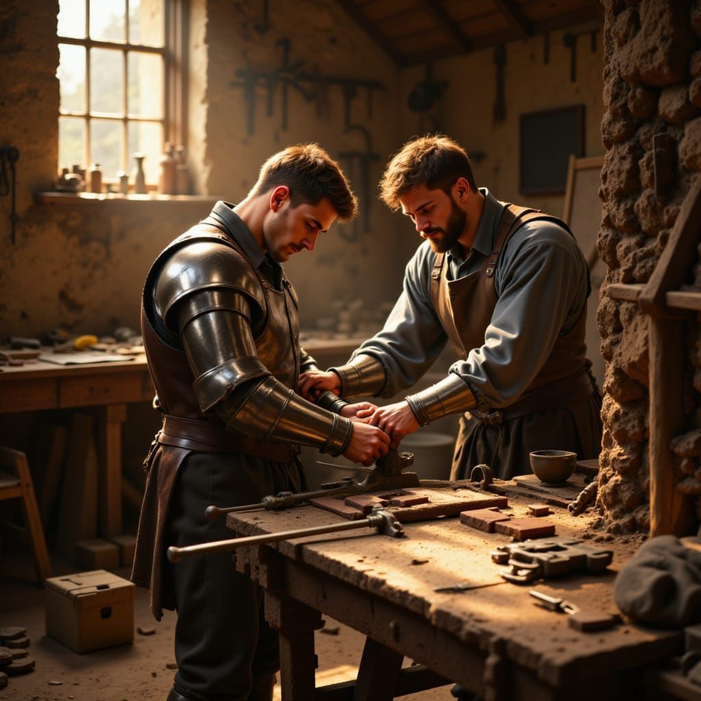 13th Century Blacksmith Forging Knight's Armor