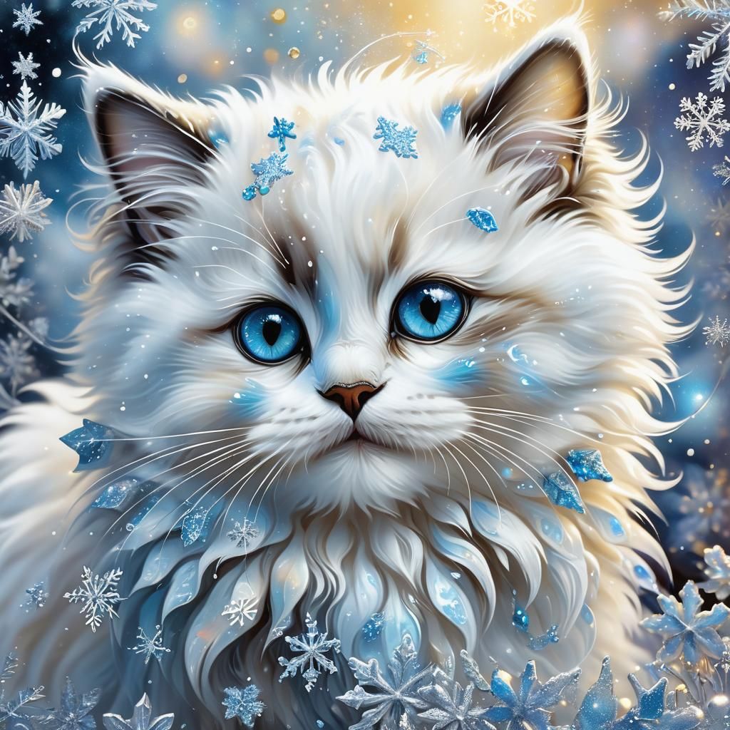 Fluffy Winter Kitten