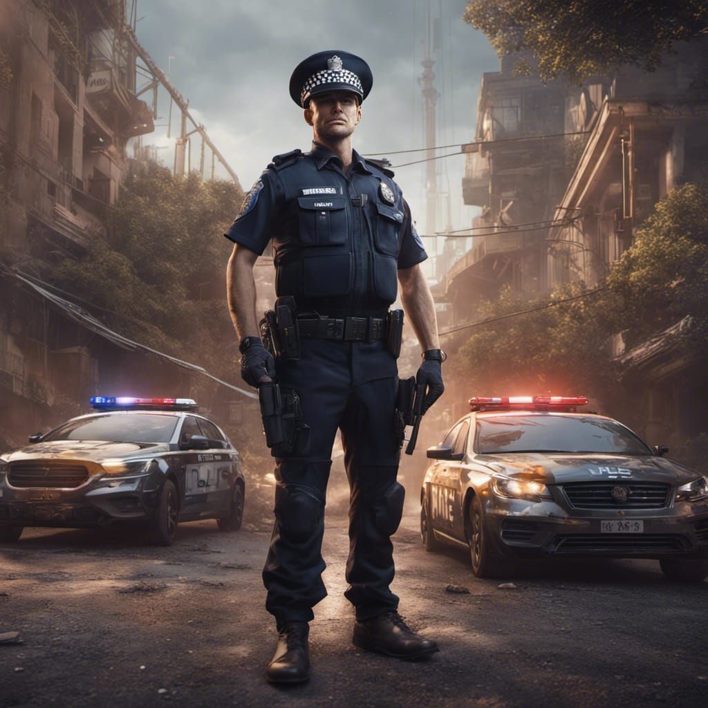 Detailed Australian Police Officer Concept Art