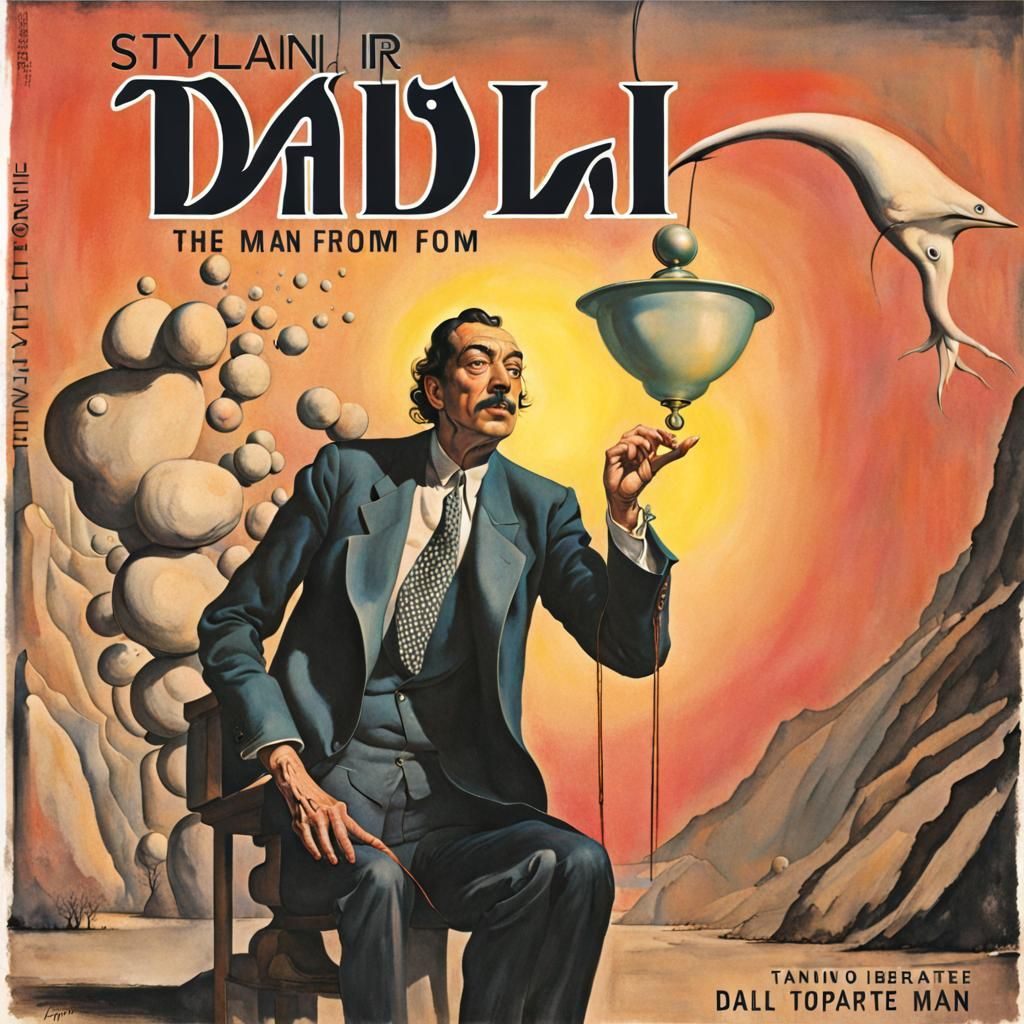 Surreal Man Portrait in Dali Style