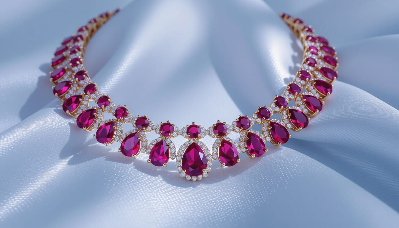 Regal Ruby and Diamond Necklace Photography