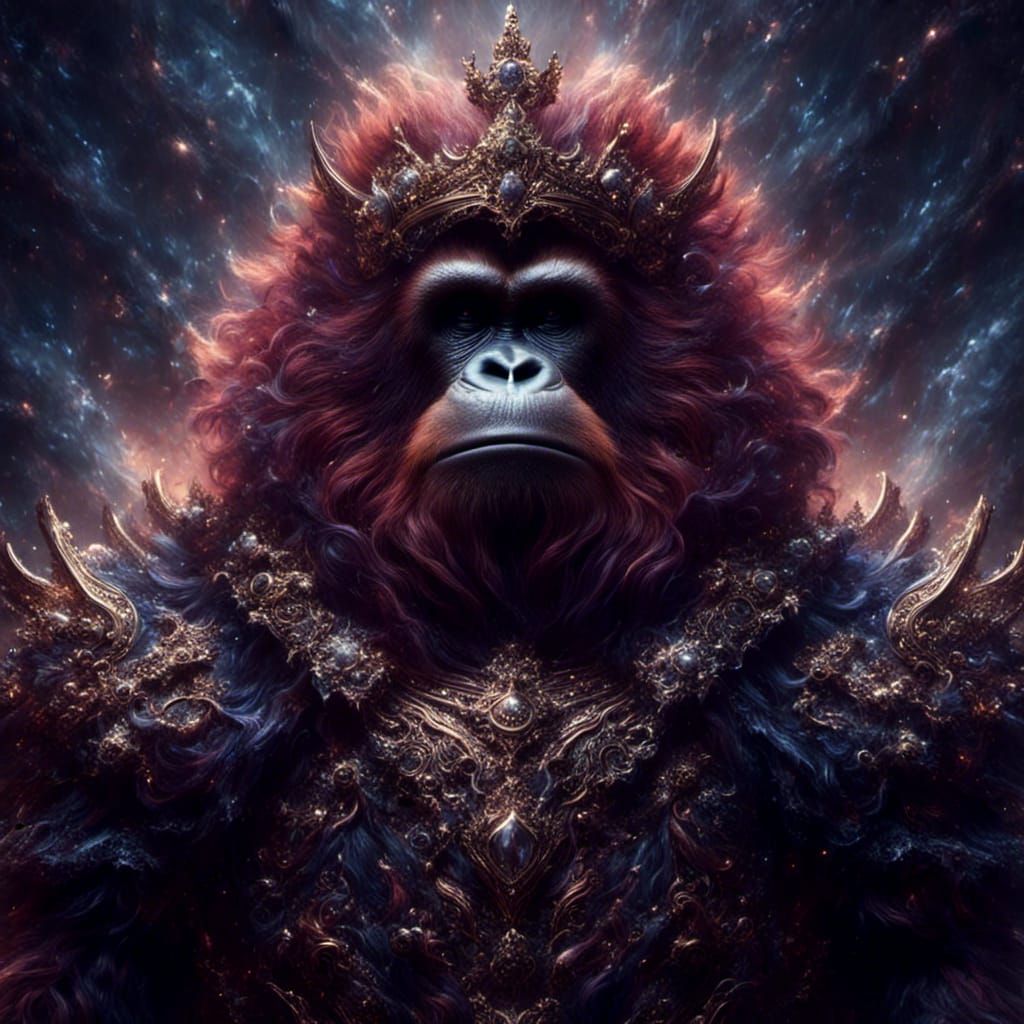 Orangutan Knight in Religious Armor