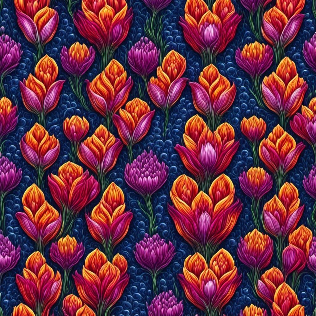 3D Mapped Tulip with Zentangle Ferrofluid Designs