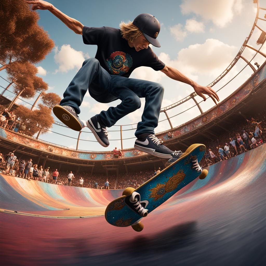Rodney Mullen Kickflip: Detailed Matte Painting