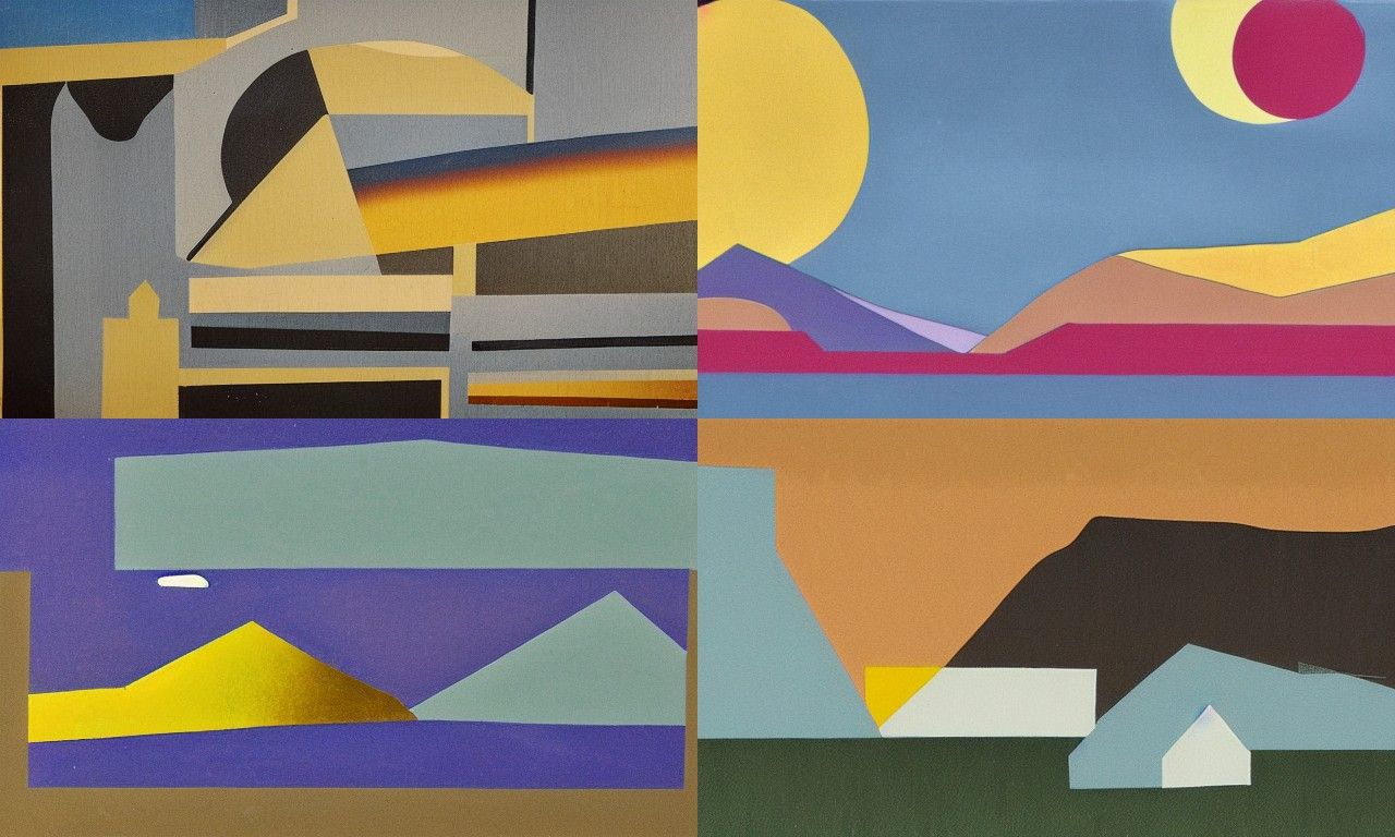 Bauhaus Style Geometric Landscape