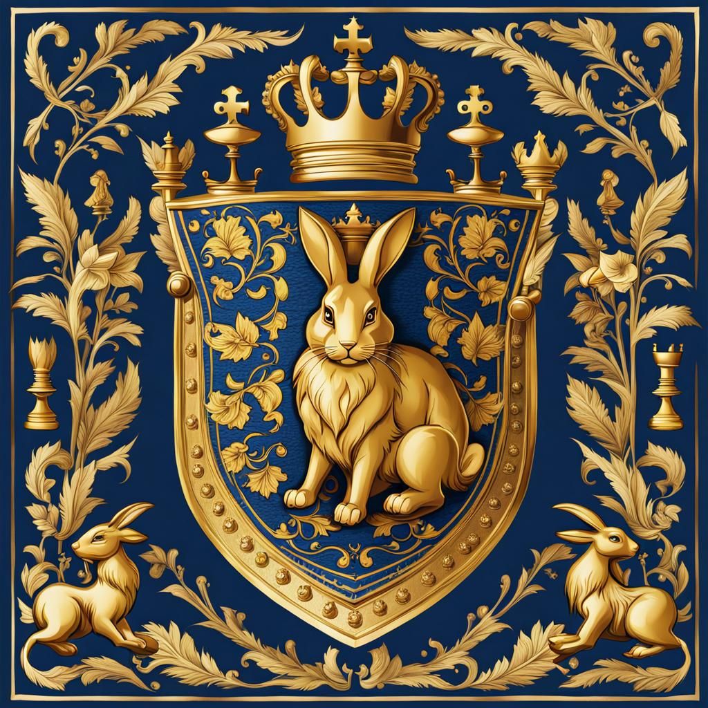 Coat of Arms with Rabbit and Chess Queens