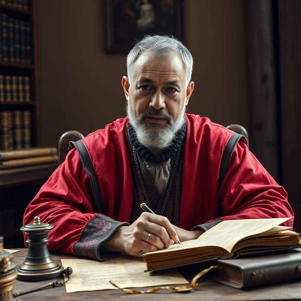 Thai Renaissance Scholar in Ancient Scriptorium