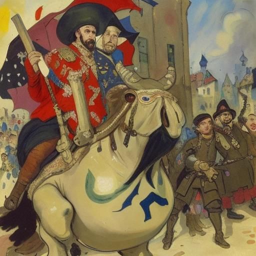 Ox Frog Watches a Battle: Impressionistic Surrealism