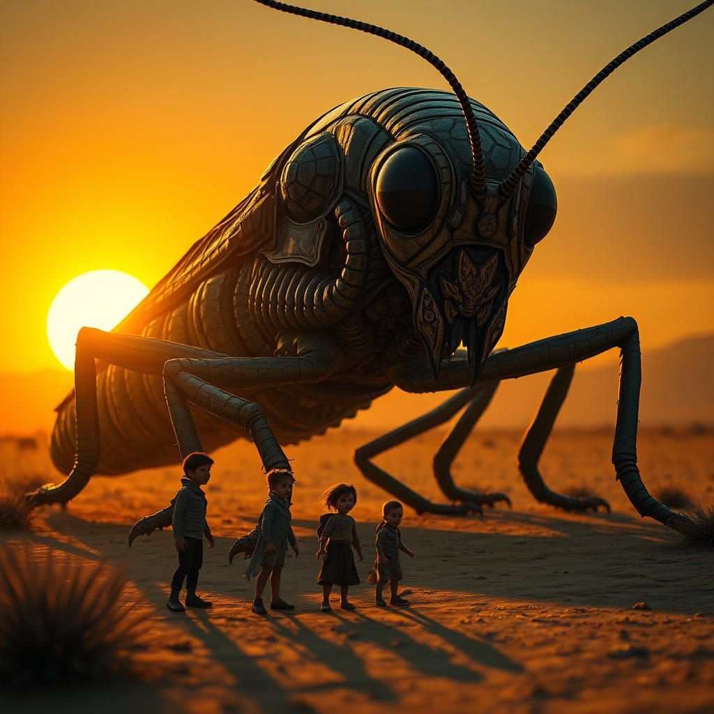 Giant Grasshopper About to Pounce, Biomechanical Style