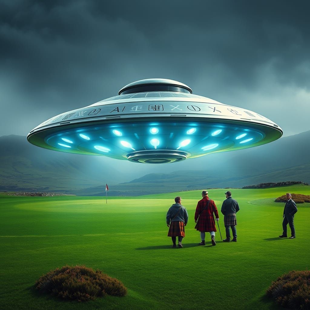 Alien Spaceship Lands at Gleneagles Golf Course in Scotland