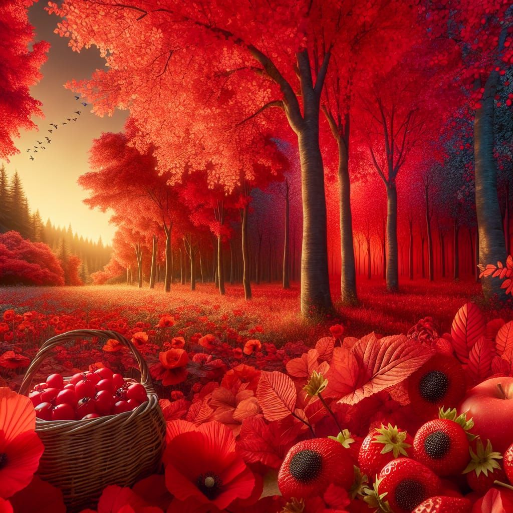 Scarlet Landscape in Vibrant Colors