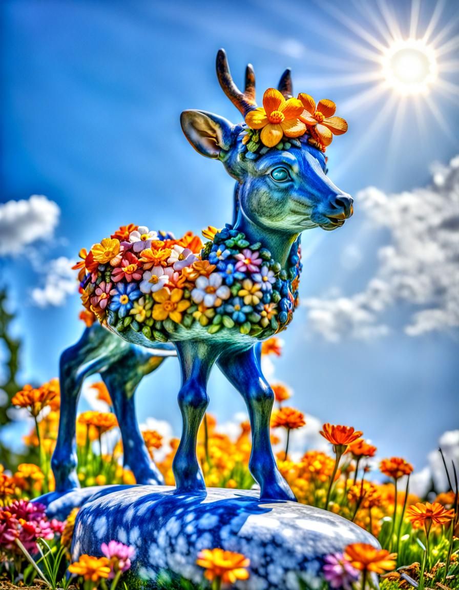 Bambi Marble Sculpture in Imperial Colors