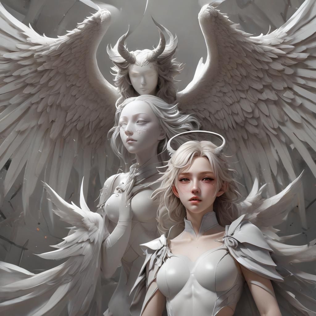 Angels and Demons: Expressive Diagonal Concept Art
