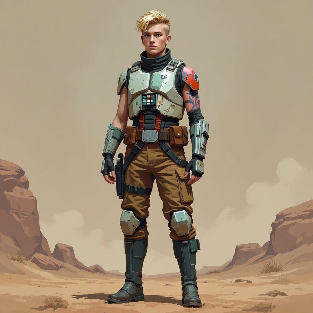 Trans Boy in Clone Armor, Fantasy Concept Art