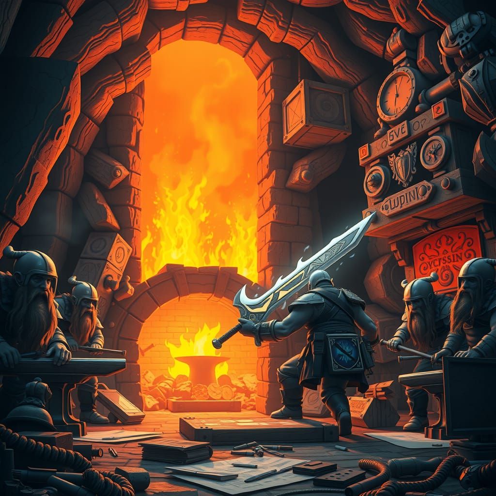 Dwarven Forge: Anime-Style Underground Weapon Crafting