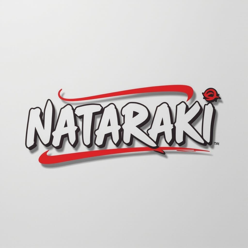NATARAKI Logo in Naruto Font Style with Red Underline