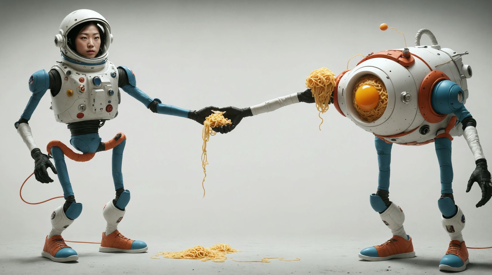 Astronaut Possessed by Egg Demon: Surreal Digital Art