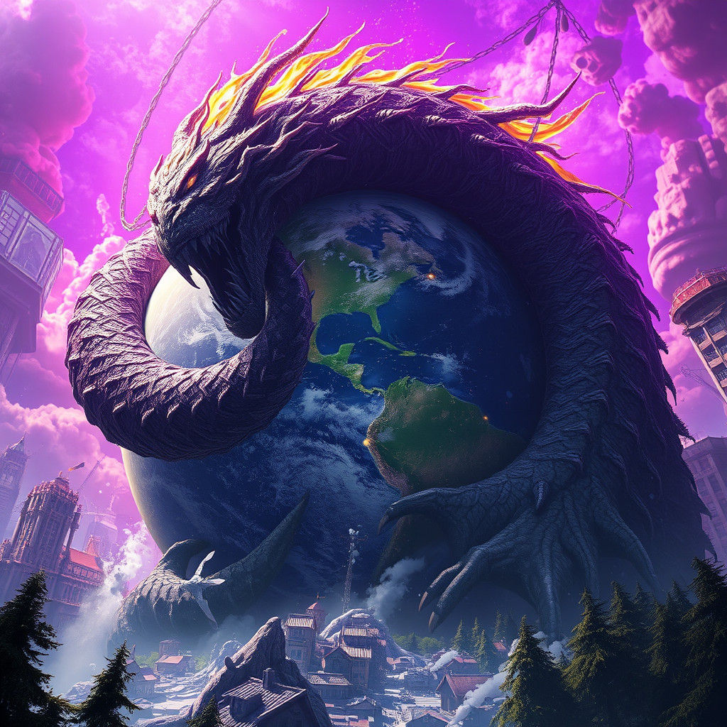 Gargantuan Creature Consumes Earth in Apocalyptic Fantasy