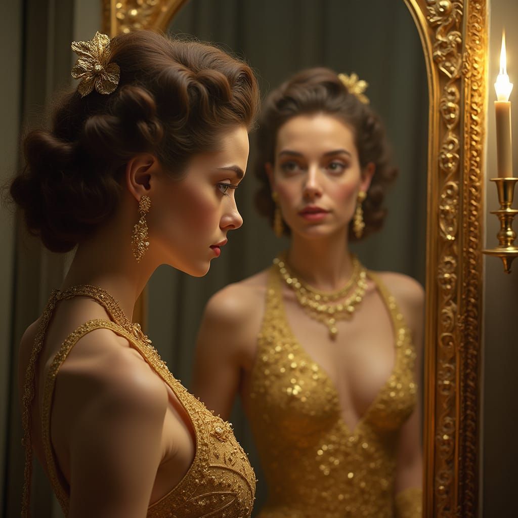 Ethereal Portrait with Surreal and Biomechanical Elements