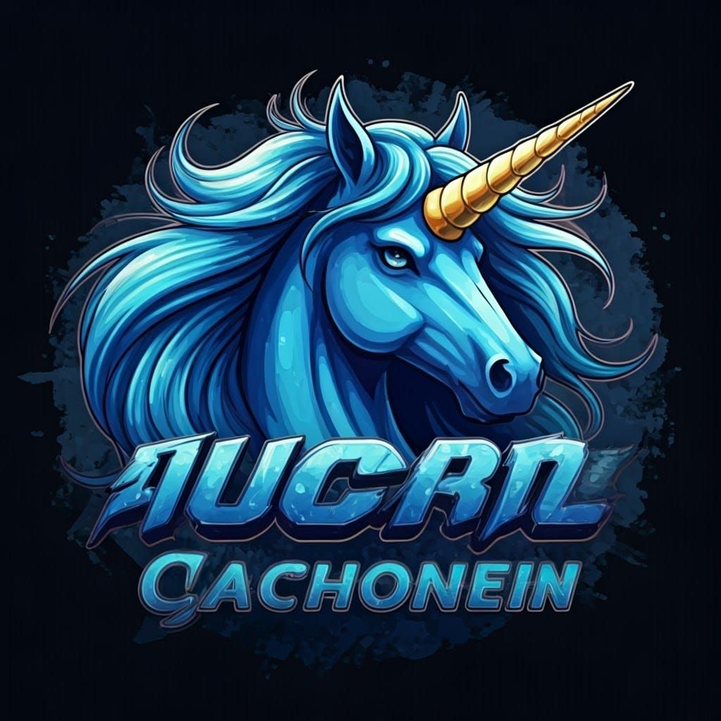 Blue Unicorn Brewing Company Logo in Anime Style