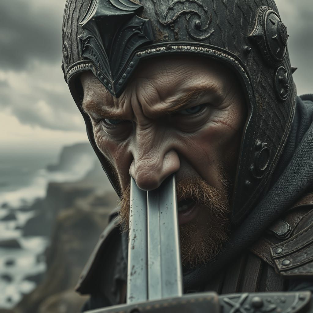 Bloody Sword Duel: Medieval Warrior's Pain