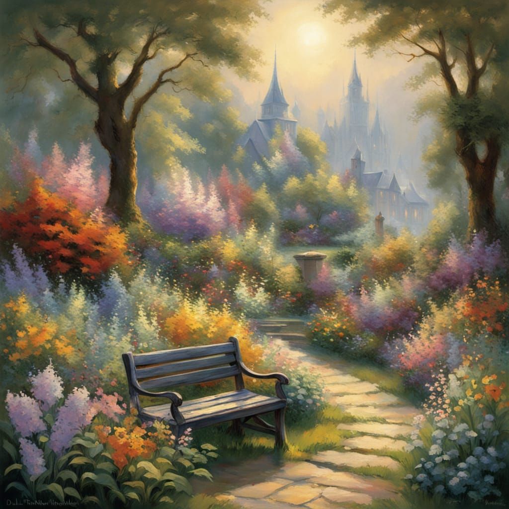 Impressionist Masterpiece of a Smiling Woman with Her Cat in...