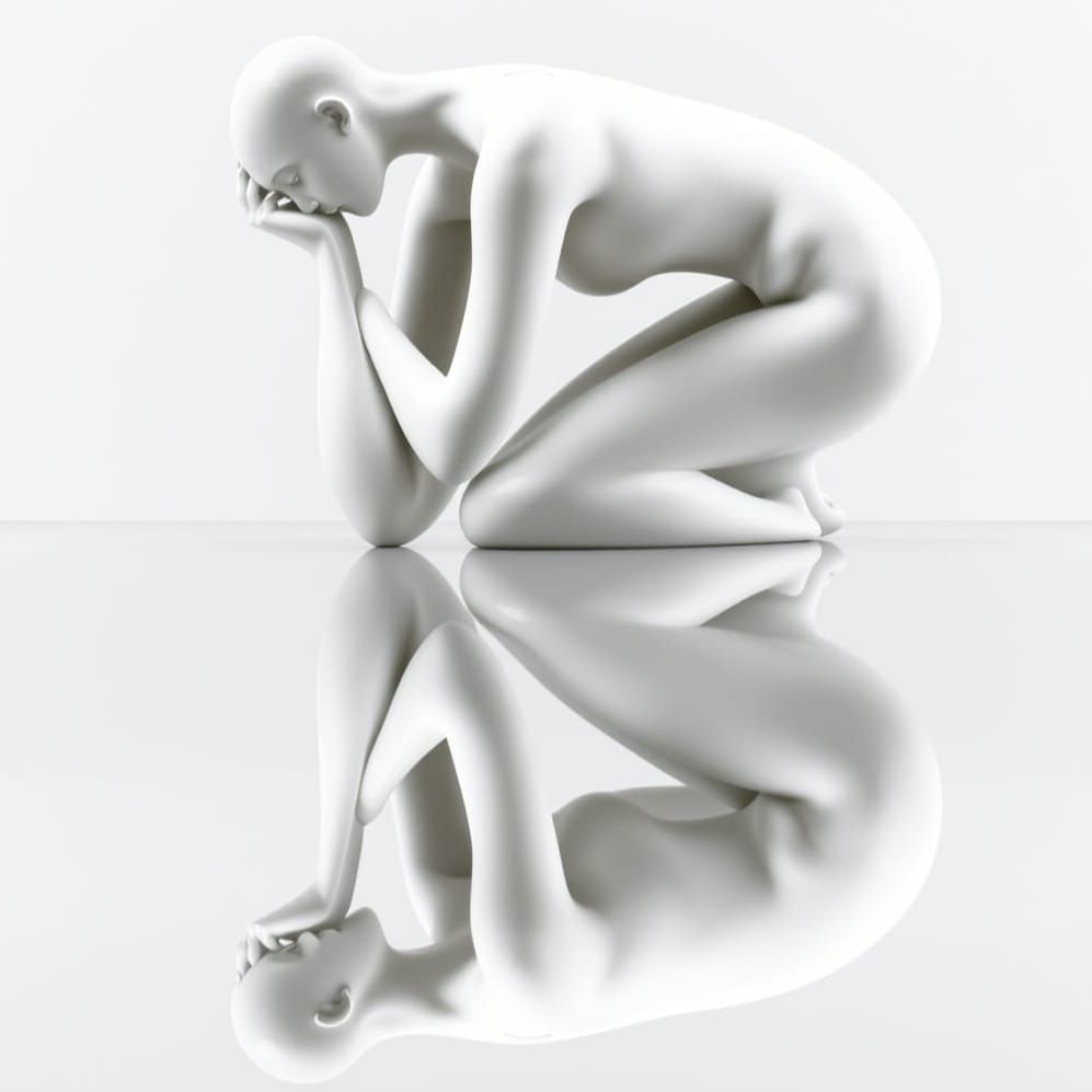 Surreal Human Form Reflects in Water