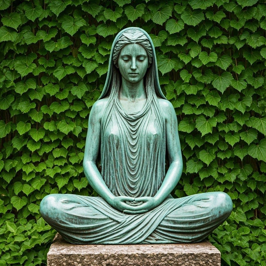 Serene Bronze Figure in Lotus Position