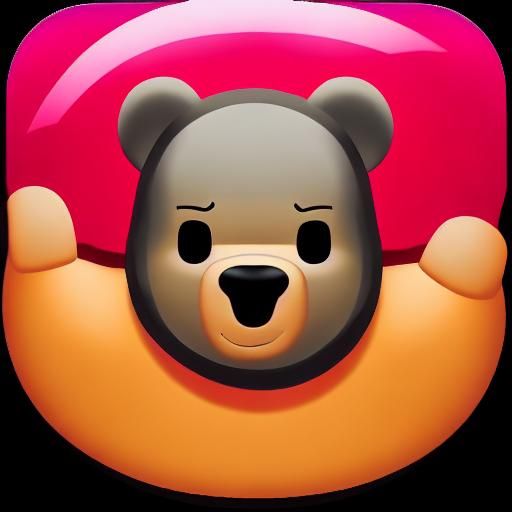Deluxe Obese Bear Emoji: Complex Digital Art