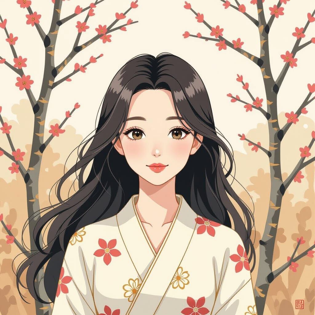 Ethereal Woman in Golden Cage, Digital Art