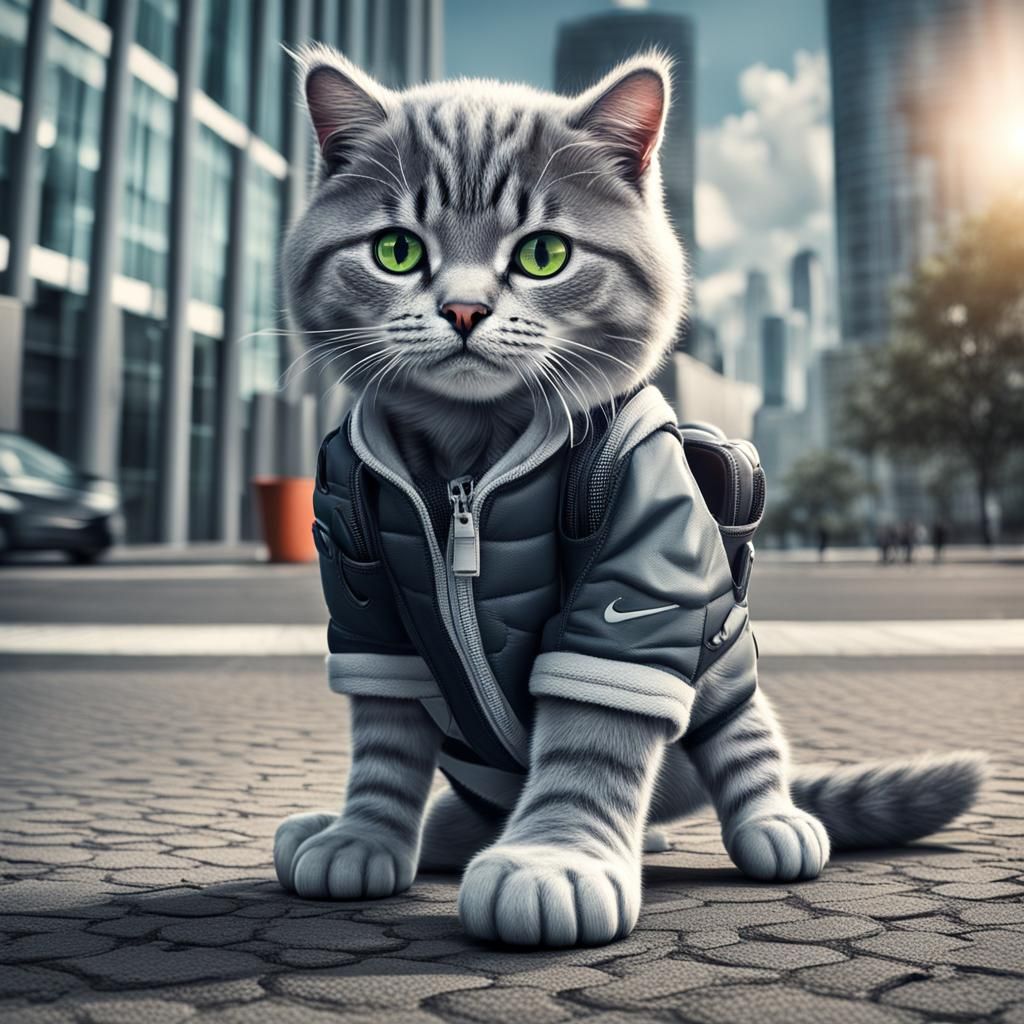 Cute Cat Goes to Work in Air Jordans