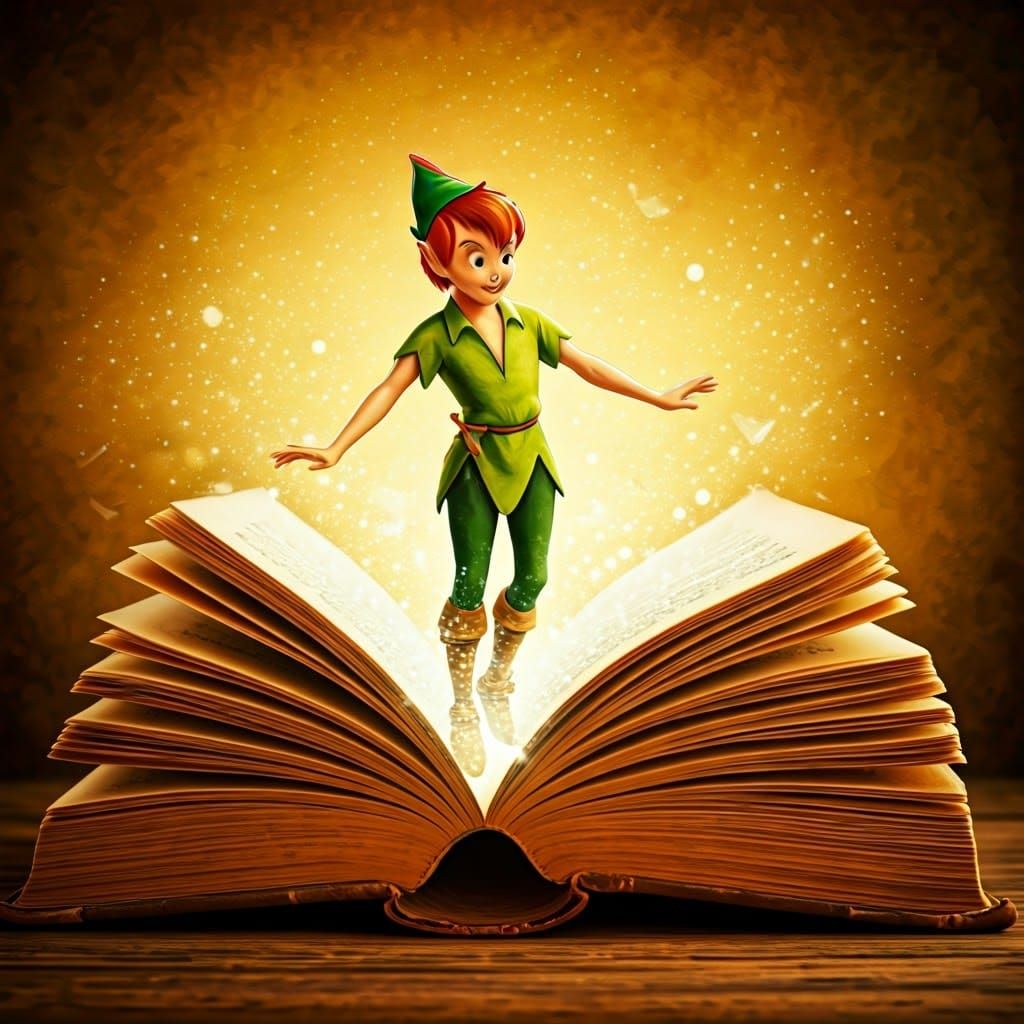 Peter Pan Escapes: A Whimsical Watercolor Illustration