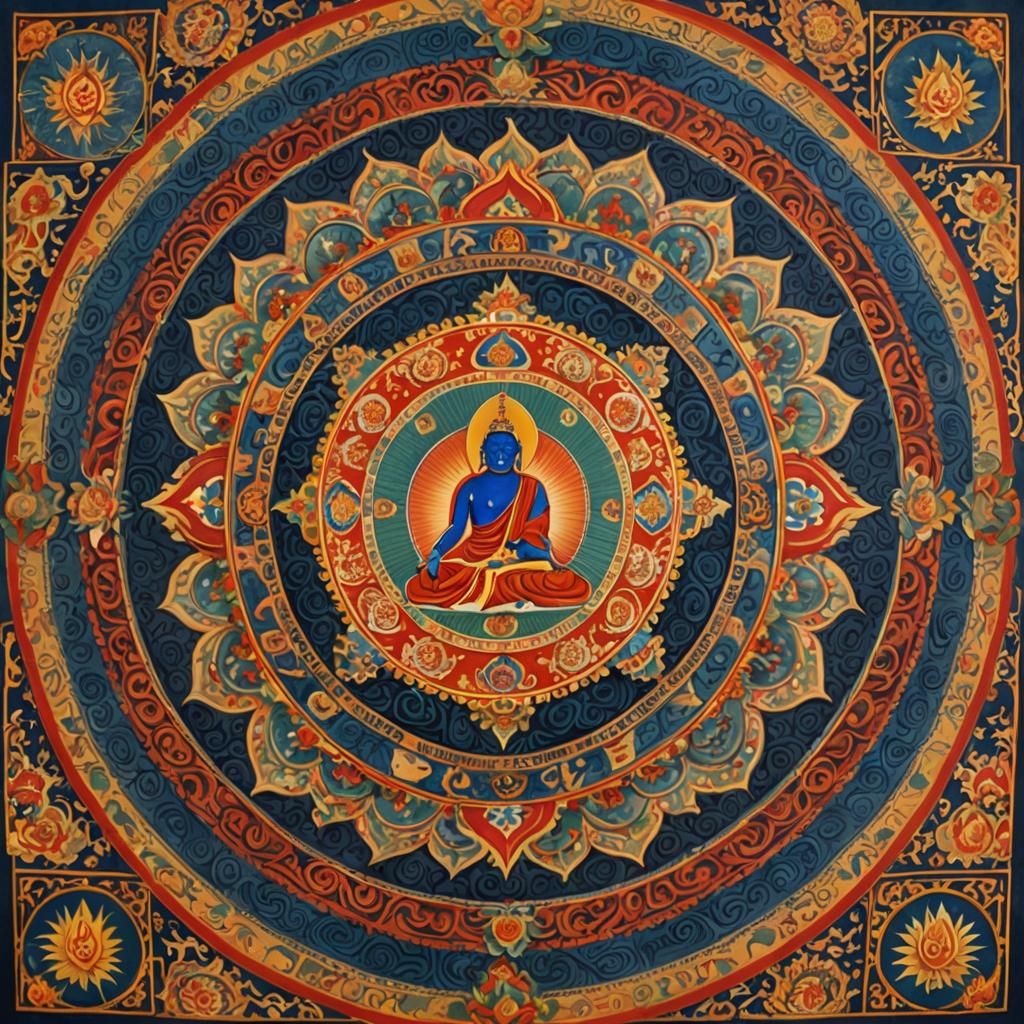 The Mandala features an array of symmetrical geometric patterns