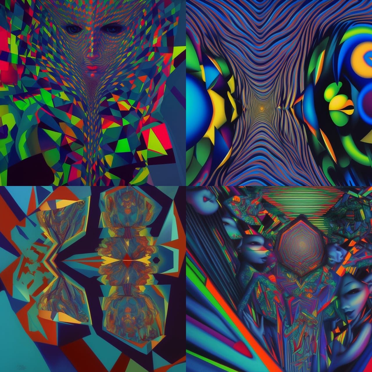 Trippy Staircase Optical Illusion in Digital Art