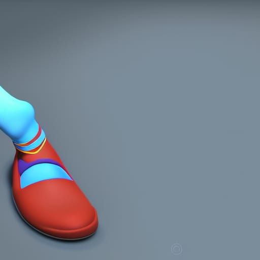Playful 3D Feet in Pixar Style