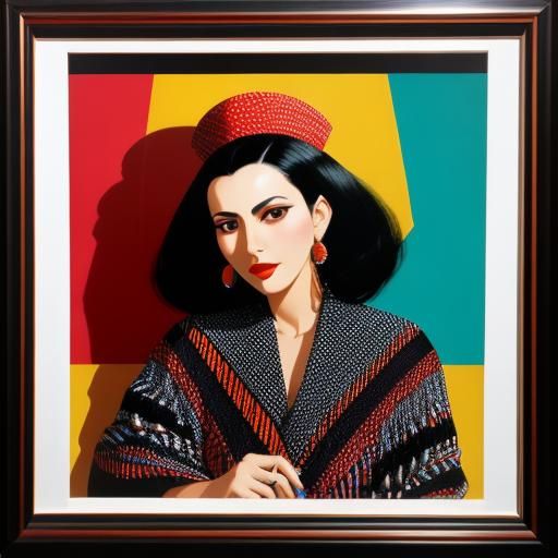 Woman's Portrait in Op Art Style