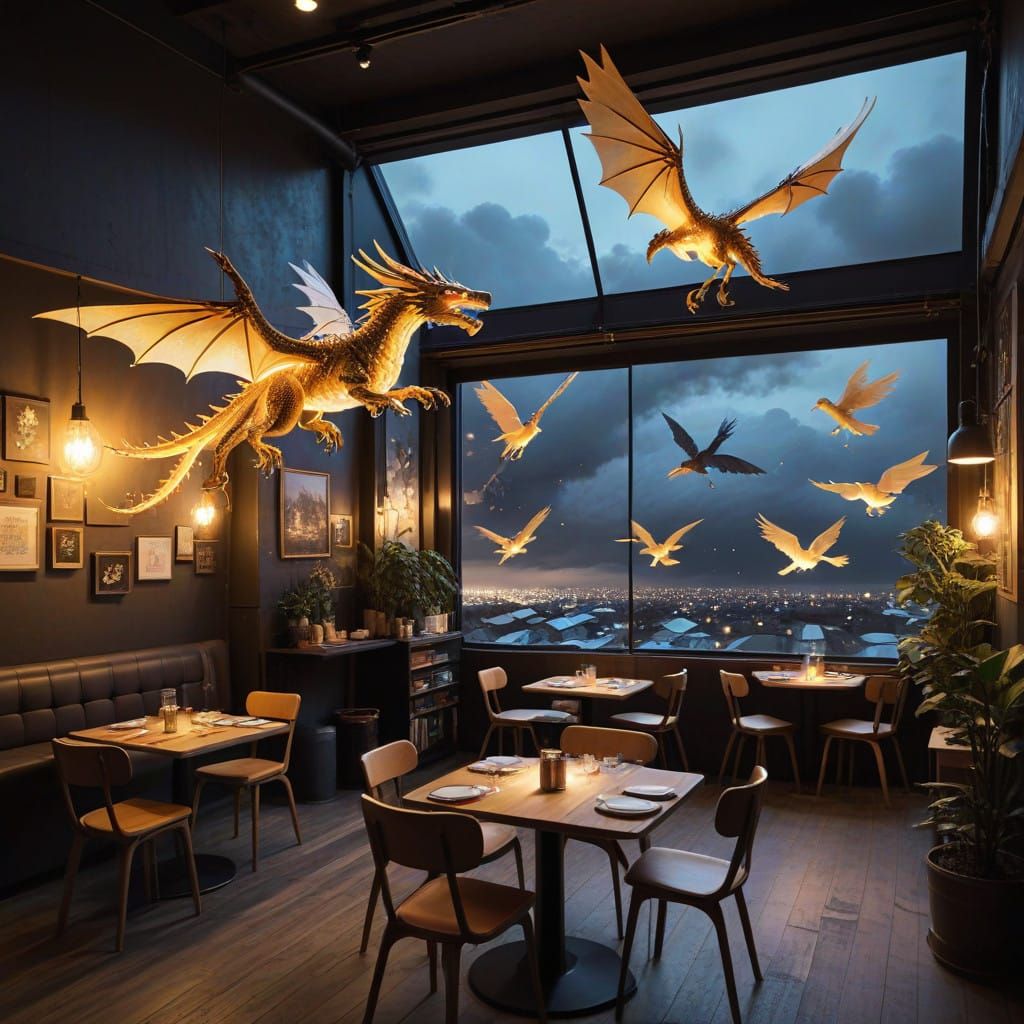 Enchanted NightCafe Studio in Golden Ambient Glow