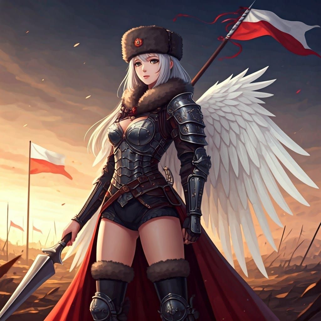 Polish Hussar Girl Takes Flight
