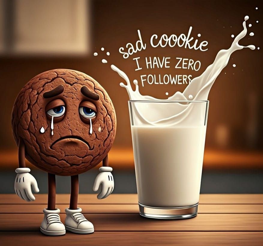 Sad Cookie Milk Splash Message