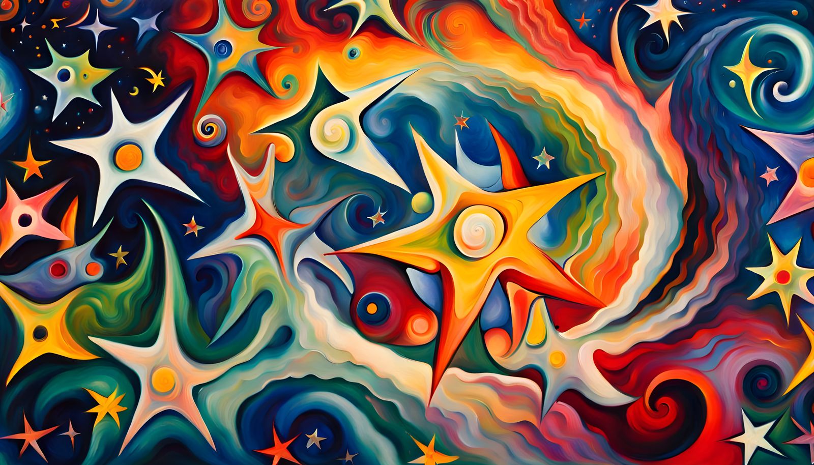 Iridescent Star Cluster Formation in Abstract Expressionism