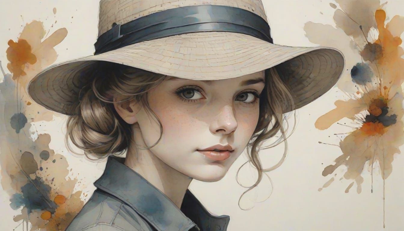 Abstract Pen and Ink Drawing with Muted Hues