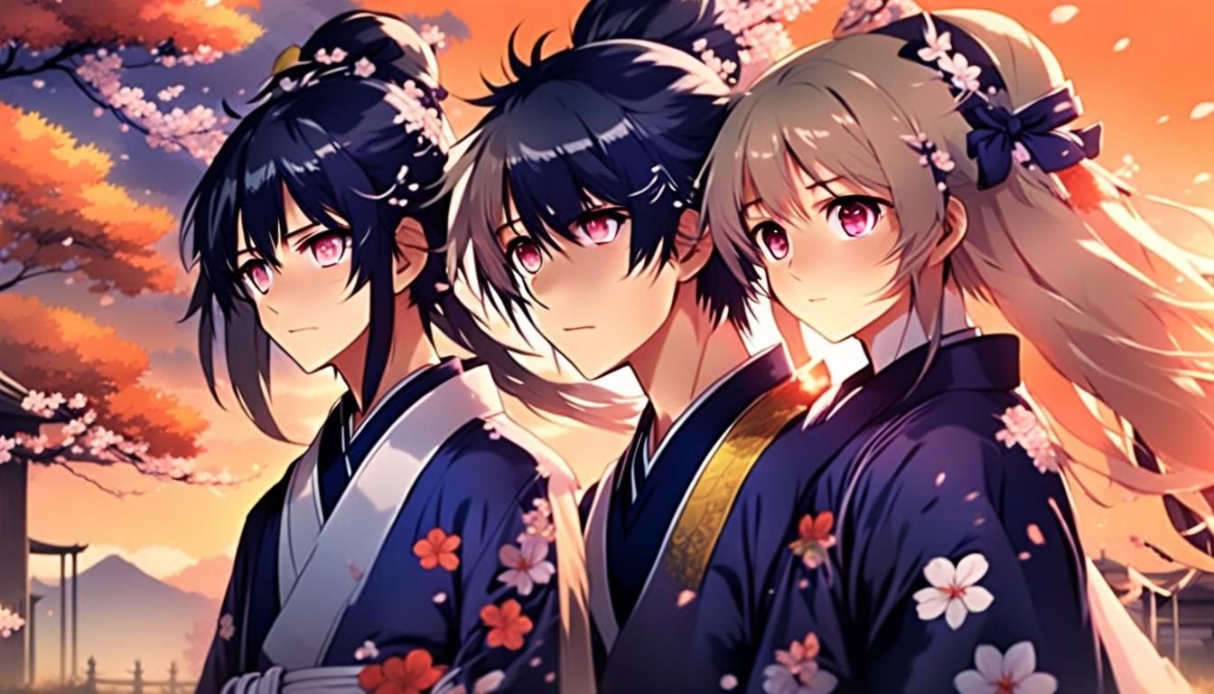 Japanese Garden Anime Key Visual at Dusk