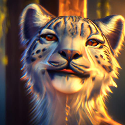 Cute Animal Portrait in Hyperdetailed Art Nouveau Style