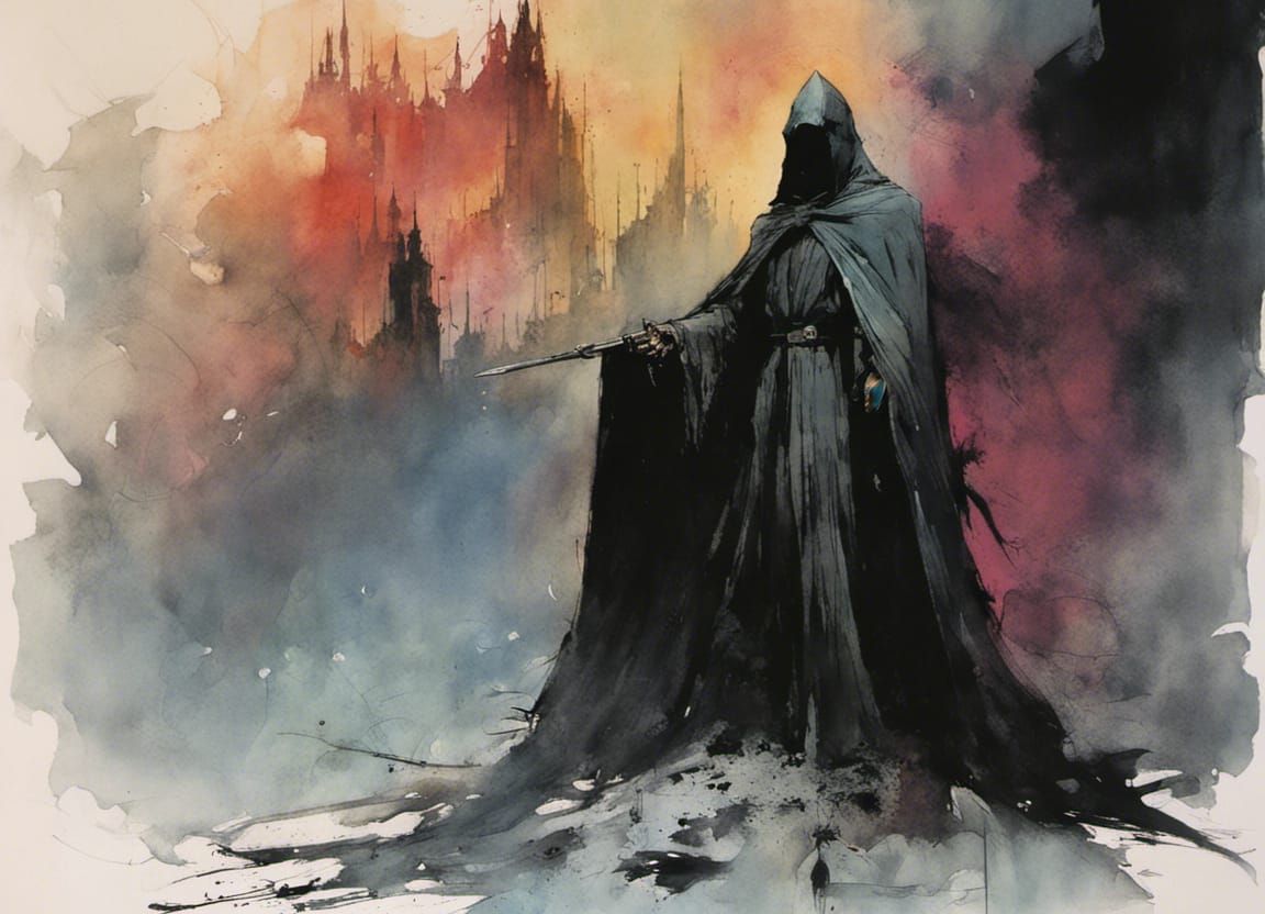 Nazgul in Sienkiewicz Style: Detailed Concept Art