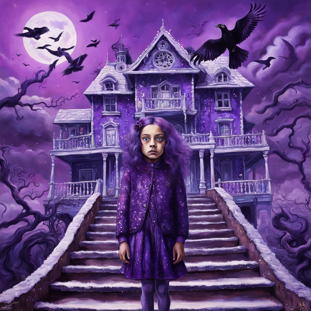 Glamorous Young Girl in Winter Wonderland