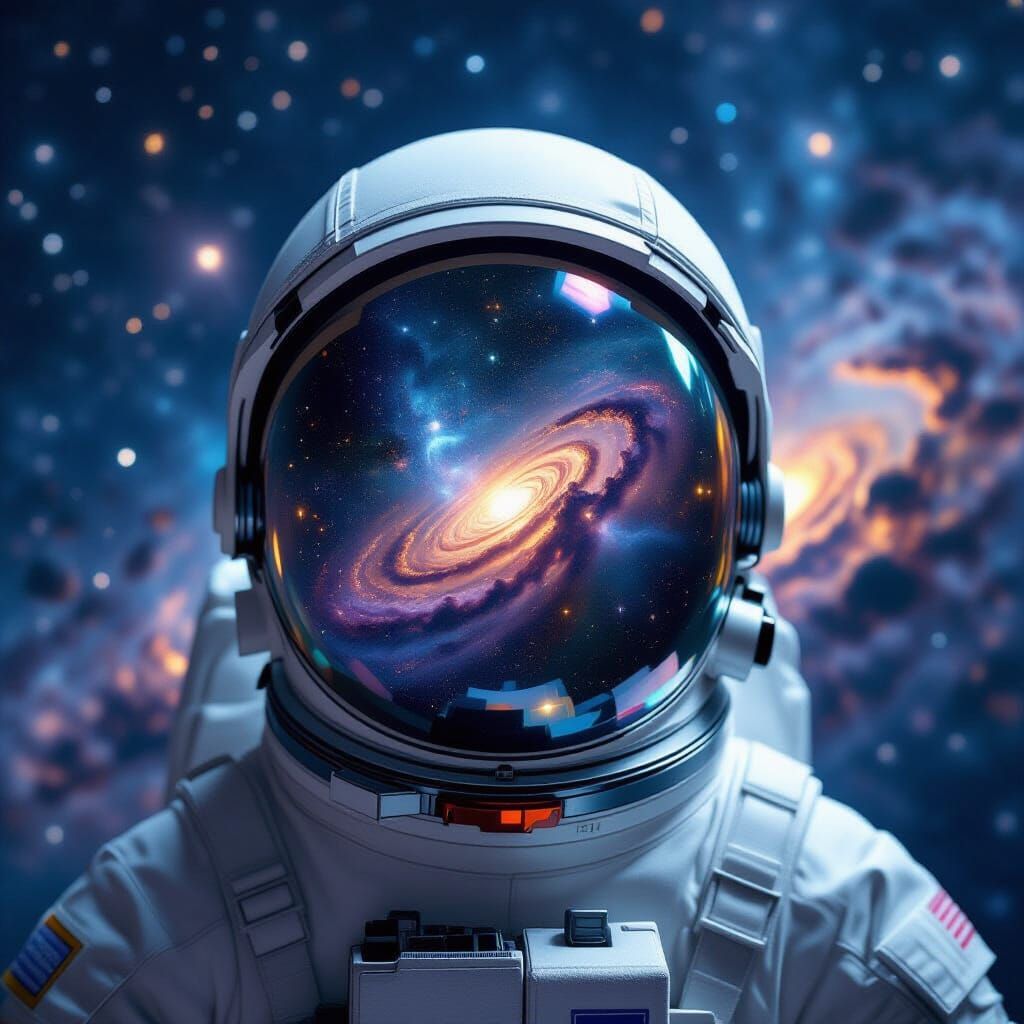 Astronaut Receives Cosmic Knowledge in Digital Matte Paintin...