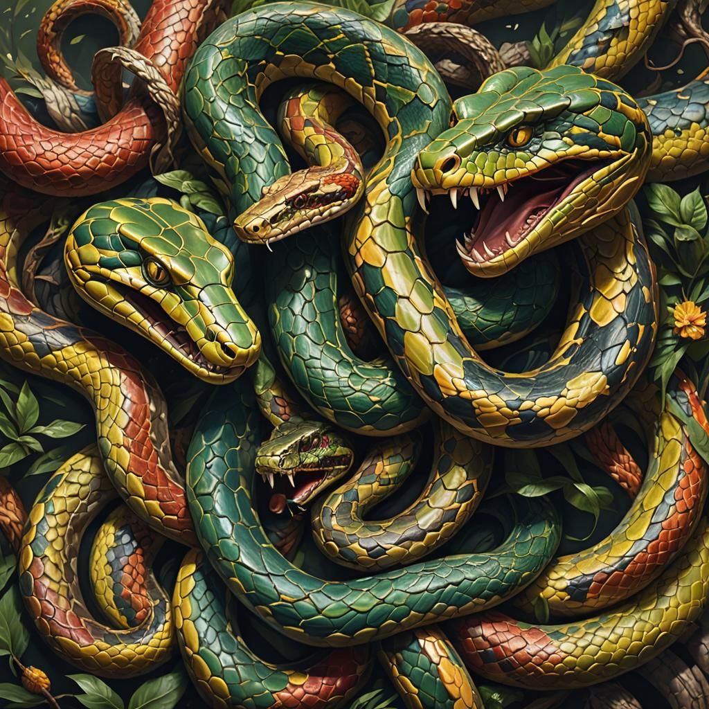 Three-Headed Dragon Battles Three Russian Heroes