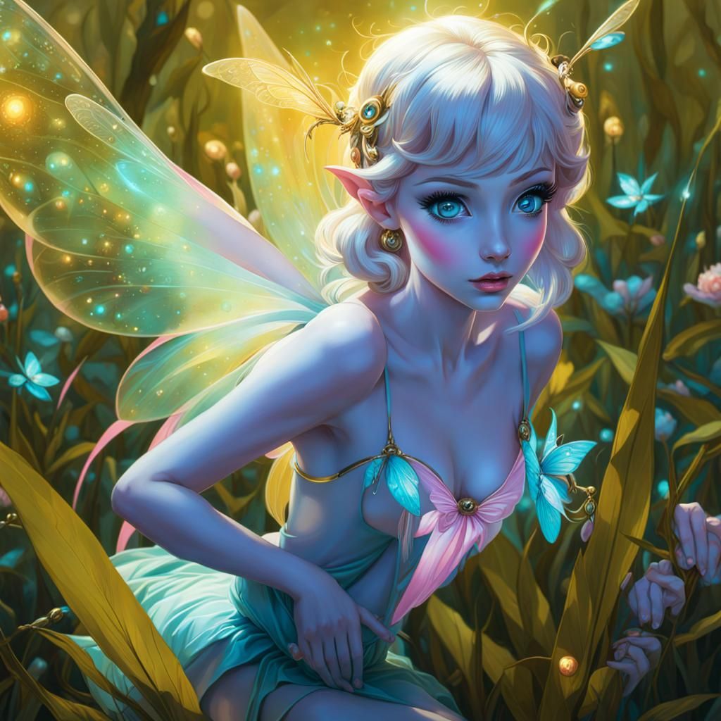 Luminescent Firefly Fairies in Panoramic View