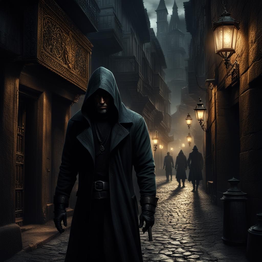Eerie Portrait of a Thief in Dark Streets
