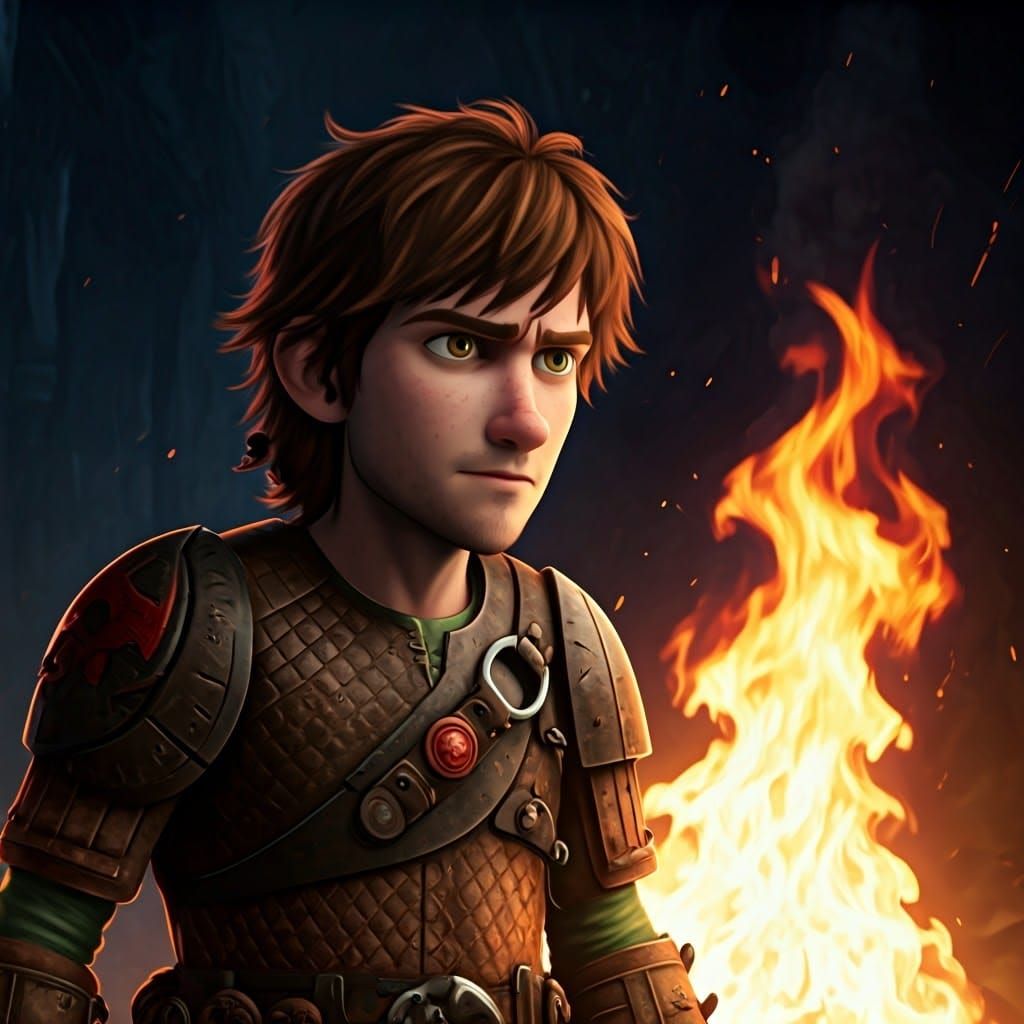 Hiccup Haddock: Young Hero in Detailed Matte Painting
